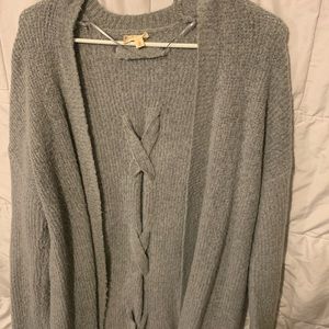 Hem and thread cardigan